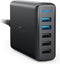 Anker Powerport Speed 5 - Oplader - 5 poorten Quick Charge 3.0 - Zwart