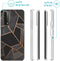 iMoshion Hoesje Geschikt voor Huawei P Smart (2021) Hoesje Siliconen - iMoshion Design hoesje - Zwart / Meerkleurig / Goud / Black Graphic