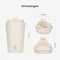 Castagnola Thermosbeker - Koffiebeker To Go - Dubbelwandig RVS - 380 ML - Offwhite