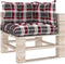 vidaXL - Palletkussens - 3 - st - ruitpatroon - stof - rood