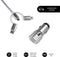 SUBBLIM SUB-CHG-4CC001 - Universele USB-Autolader 2xUSB 2.4A + Kabel 3 in 1 - Zilver