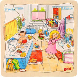 Goki Houten Lagenpuzzel - Mijn dag