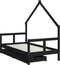 vidaXL - Kinderbedframe - met - lades - 80x160 - cm - massief - grenenhout - zwart