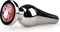 Zilverkleurige metalen buttplug met roze diamant