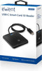 Ewent EW1055 - USB-C Smartcard ID lezer - 1 m kabel - Zwart