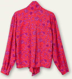 Oilily Balalaika Blouse - Lange Mouwen - Blouses - Sjaal Kraag - Dames - Regular Fit - Rood - 36