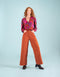 Oilily Beauty Blouse - Lange Mouwen - Blouses - Opstaande Kraag - Dames - Loose Fit - Bruin - 34