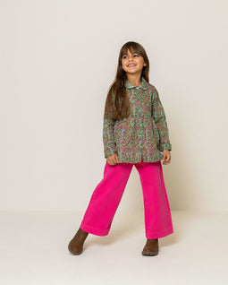 Oilily Blooz Blouse - Blouses - Katoen - Meisjes - Kinderen - Relaxed Fit - Groen - 110/5yr