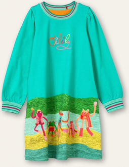 Oilily Dejavu - Jurk - Meisjes - Groen - 80/18m