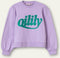 Oilily - Habits logo sweat crew neck top long sleeves - Lila - XXL
