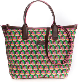 Oilily Handtas Schoudertas Geo Diamonds Handbag Jolly Green Groene Veelkleurig