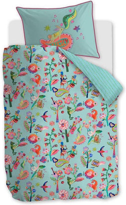 Oilily Musica - Kinderdekbedovertrek - Meisjes - Blauw - 120