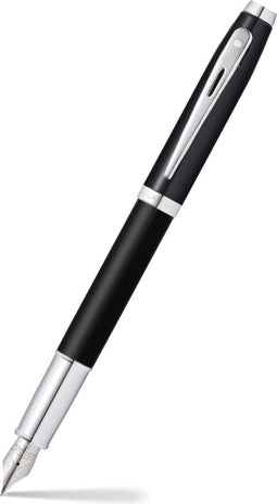 Sheaffer vulpen - 100 - mat zwart met chroom - penpunt F - inclusief convertor voor vulling - SF-E0931743