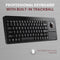 Perixx Periboard 514 Plus Toetsenbord (incl. trackball, 2x USB poorten, stille toetsen)