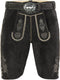 Dressforfun Jannis - Korte Lederhosen - Echt Leer met Riem en Bretels - Zwart - 54