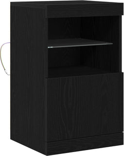 vidaXL - Sideboard - met - LED-verlichting - Zwart - Eiken - 41x37x67 - cm