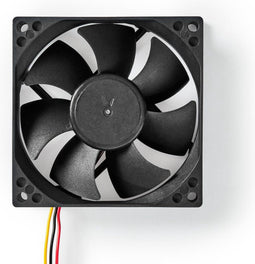 Nedis DC Ventilator - DC - Grootte ventilator: 80 mm - 3-Pin - 35.6 dBA - Zwart
