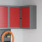 vidaXL - Hoek - Gereedschapskast - Muurbevestigd - en - Slotbaar - Rood - Staal