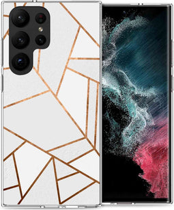 iMoshion Hoesje Geschikt voor Samsung Galaxy S23 Ultra Hoesje Siliconen - iMoshion Design hoesje - Wit / White Graphic