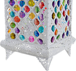 Bureaulamp DKD Home Decor 18 x 18 x 46 cm Metaal Wit Multicolour 220 V 50 W