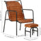 vidaXL Relaxfauteuil met voetenbankje echt leer bruin