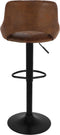 Alora Barkruk Industrial Donkerbruin - Barkrukken set van 2 - Barstoel Kruk - Barstoelen met rugleuning - Keukenstoel