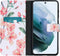 imoshion Hoesje Geschikt voor Samsung Galaxy S21 FE Hoesje Met Pasjeshouder - imoshion Design Softcase Bookcase - Wit / Roze / Blossom Watercolor White