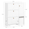SoBuy Schoenenkast - 3 Lades - Uitschuifbare Kruk - 95 x 30 x 121 cm - Wit