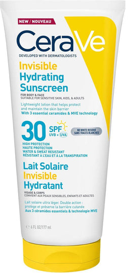 CeraVe Onzichtbare Hydraterende Zonnebrandcrème SPF30 - 3 Essentiële Ceramiden - 75ml
