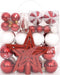vidaXL - 64-delige - Kerstballenset - rood - en - wit