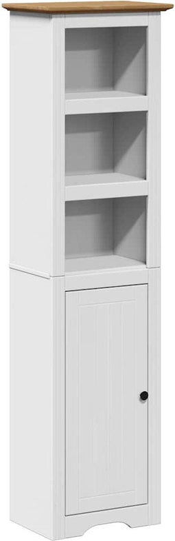 vidaXL - Badkamerkast - BODO - 44x30x160 - cm - wit - en - bruin