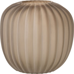 J-Line vaas Streep Zand - glas - lichtbruin - Ø 27.5 cm