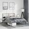 vidaXL - Bedframe - met - hoofdbord - metaal - zwart - 150x200 - cm
