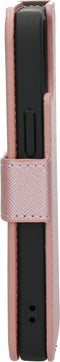 Mobiparts iPhone 13 Mini - Wallet Case - Saffiano motief - Roze