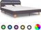 vidaXL - Bedframe - met - LED - zonder - matras - stof - taupe - 150x200 - cm
