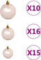 vidaXL - 120-delige - Kerstballenset - met - piek - en - 300 - LED's - roségoud