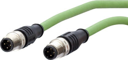 Metz Connect 142M1D11010 - M12 Netwerkkabel CAT 5e SF/FTP - 1.00 m Groen