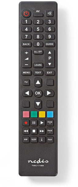 Nedis TVRC1110BK - Universele TV-afstandsbediening - Programmeerbaar met PC - Zwart