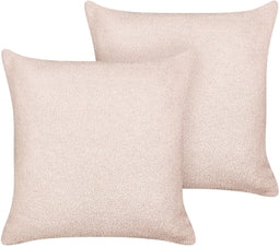LEUZEA - Sierkussen set van 2 - Roze - 45 x 45 cm - Bouclé