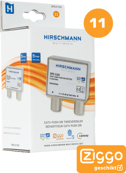 Hirschmann DPO2104 - Coax TV Splitter - 2 uitgangen - Zilver
