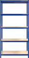 vidaXL - Opbergrek - 5-laags - 5 - st - staal - & - bewerkt - hout - blauw