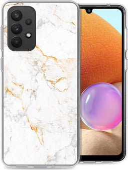 iMoshion Hoesje Geschikt voor Samsung Galaxy A33 Hoesje Siliconen - iMoshion Design hoesje - Wit / White Marble