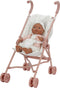 Little Dutch - Roze Metalen Poppenbuggy - Opvouwbaar - White Meadows
