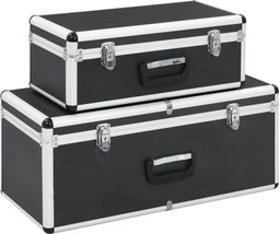 vidaXL - Opbergkoffers - 2 - st - aluminium - zwart