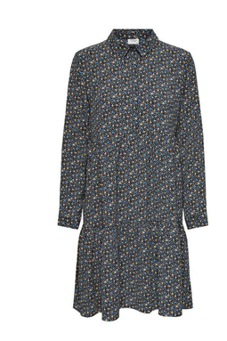 JdY - Jurk loose fit - Zwart met gele en groene bloemen - Maat 36