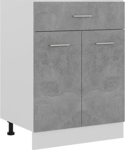 vidaXL - Onderkast - met - lade - 60x46x81,5 - cm - bewerkt - hout - betongrijs