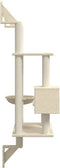 vidaXL - Kattenmeubel - wandgemonteerd - met - krabpaal - 153 - cm - crèmekleurig