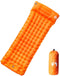 vidaXL - Kampeermatras - met - kussen - zelfopblazend - 1-persoons - oranje