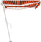 vidaXL - Luifel - automatisch - met - LED - windsensor - 400x350 - cm - oranje - bruin