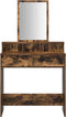 vidaXL - Kaptafel - met - lades - - - Gerookt - eiken, - 79x41x140 - cm